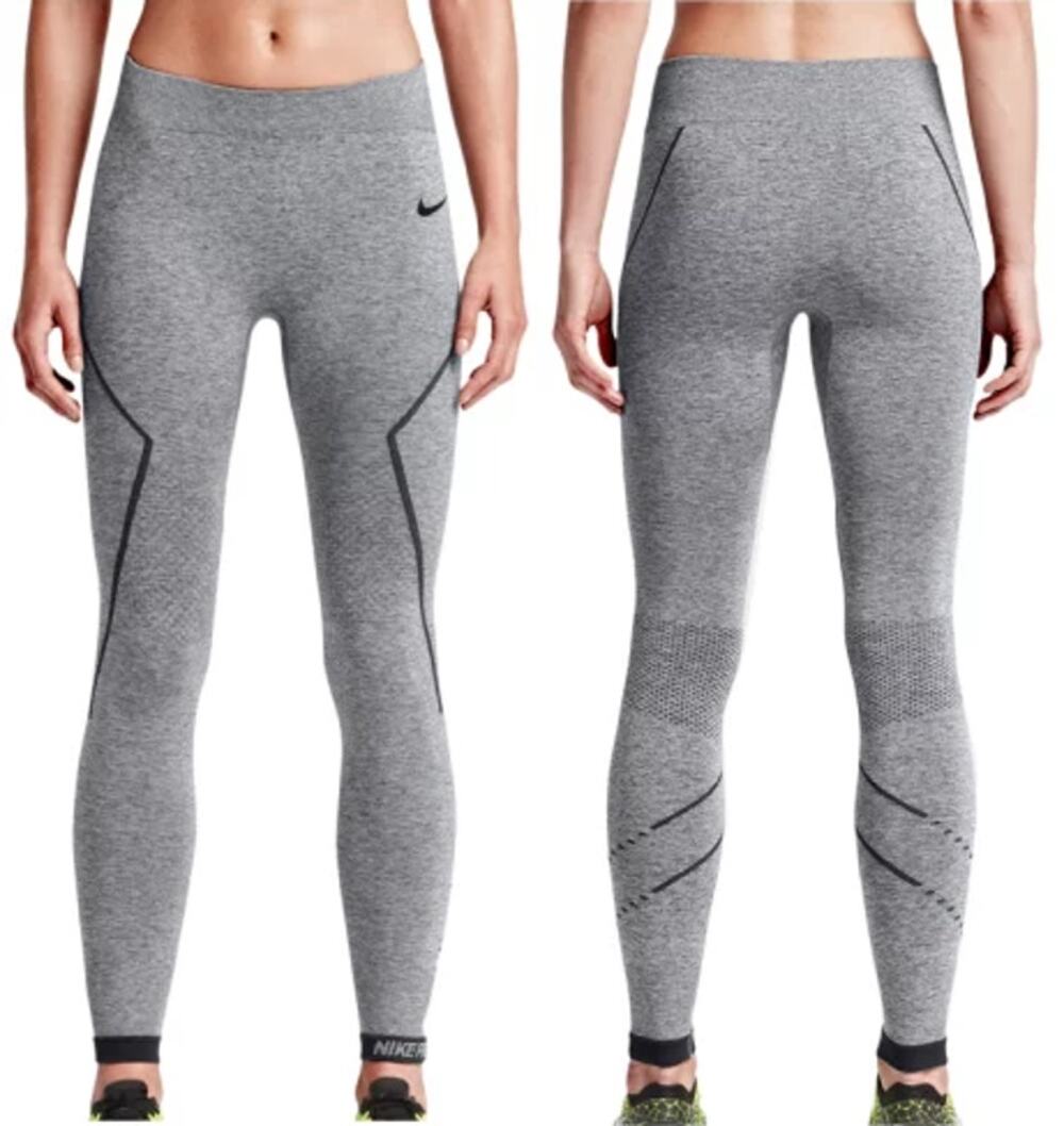Nike Pro Limitless Seamless Gray & Black Leggings Women's XS Workout Running